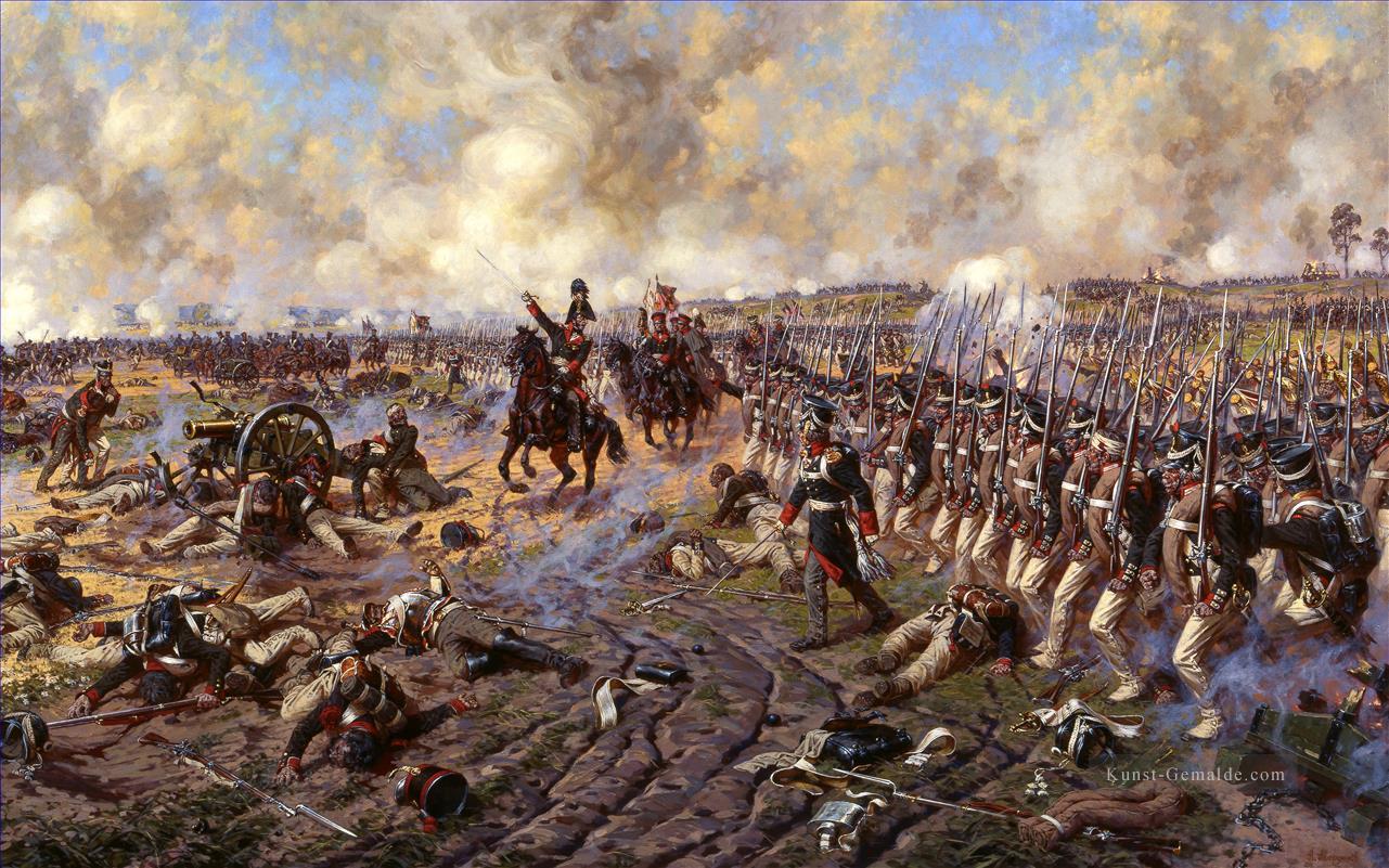 Peter Bagration in der Schlacht von Borodino Yurievich Averyanov Militärkrieg Ölgemälde